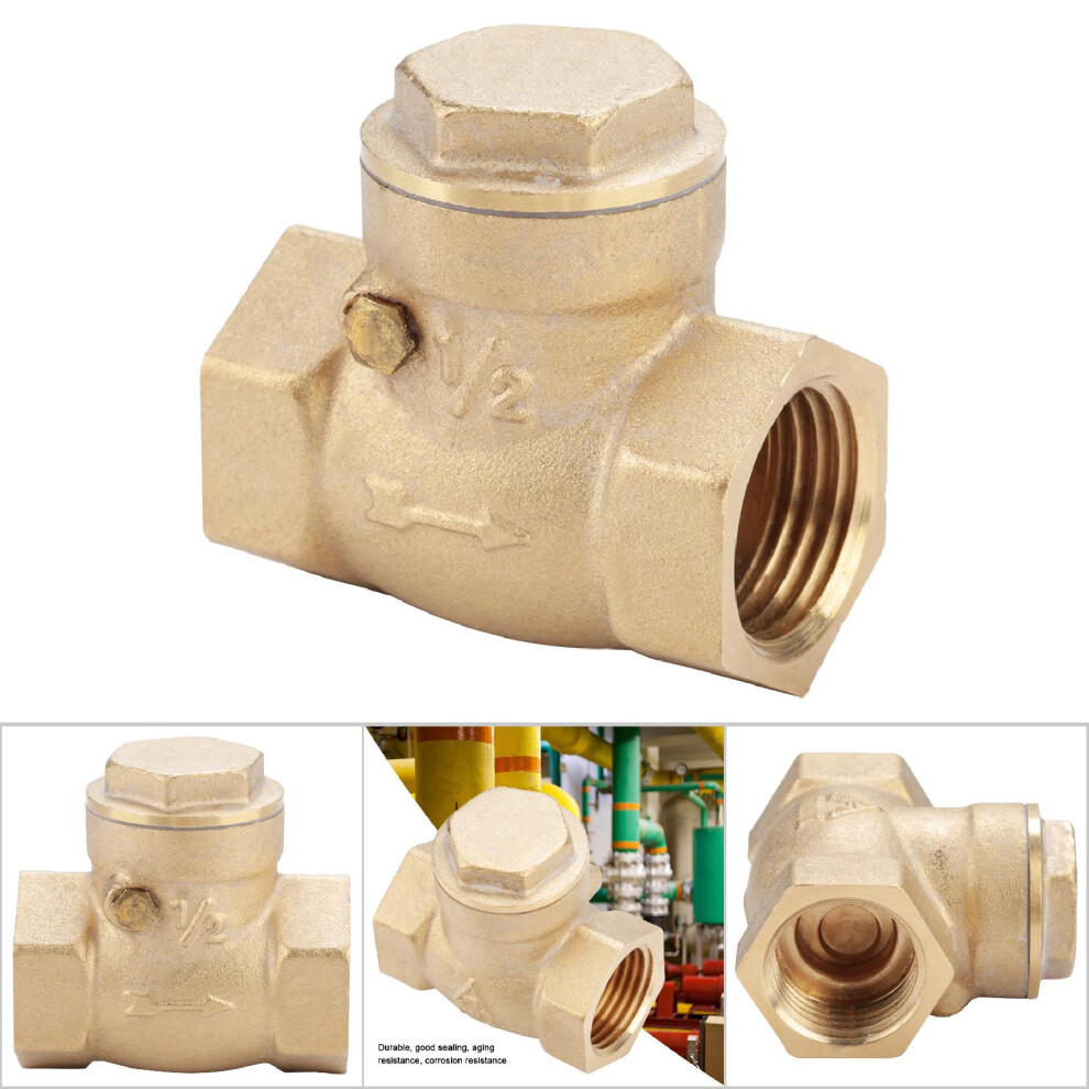 Swing Check Valve Brass Female Thread Golden