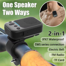 Portable Sport Speaker Outdoor Waterproof with Cycling Stand Magnetic Collar Clip FM Radio TF Card Speaker