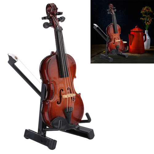 Exquisite Mini Violin with Stand for Display 1