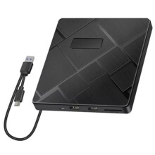 External DVD CD Drive USB 3.0 Type-C 5 in 1 DVD Burner Player Reader with /TF & USB Slots Optical Drives