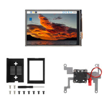 3.5 Inch Touch Screen for Raspberry Pi 480x320 TFT LCD SPI Interface 50 FPS Module with Metal Case+Heat Sink for RPI4B