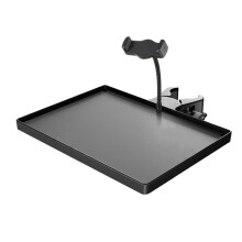 Universal Microphone Stand Clamp- Tray Sound Card Tray with Phone Holder Adjustable Desk Stage Accessory Organizer
