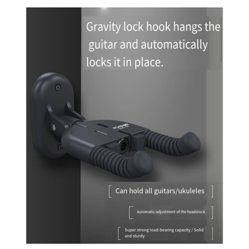 GGS-04 Metallgitarrhängare Väggmonterad Halkfri Hållare Hopfällbar Gitarrstativ för Elakustisk Gitarr 2