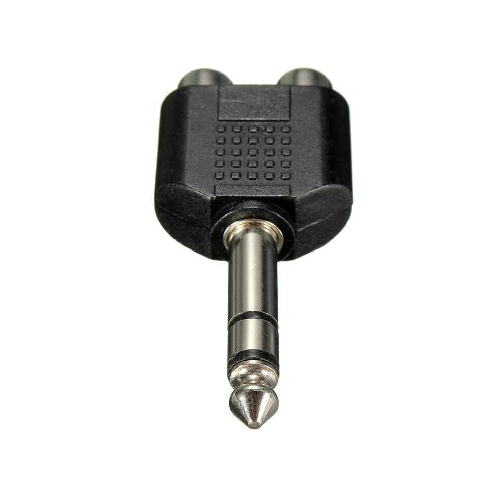 3X 6.35Mm 1/4 Inch Male Stereo To 2 Dual Rca Female Y Splitter Audio Adapter Converter Black 4713920625395