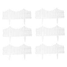 6Pcs Courtyard Indoor or Outdoor Garden Fence Plastic Fence Kindergarten Flower Small Fence DIY Fence Decoration