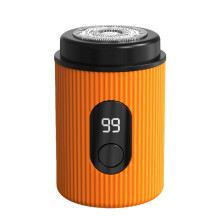 Electric Shaver Portable USB Charging  Digital Display Men'S Shaver Easy Travel Facial Shaver Men'S Gift Orange