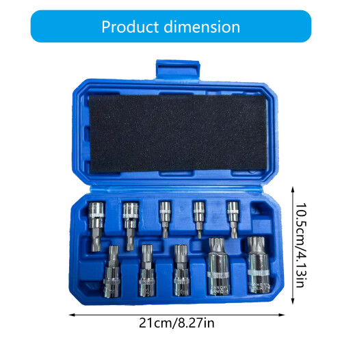 10 Stück Triple Square Spline Bit Sockel 12 Punkt mit 2