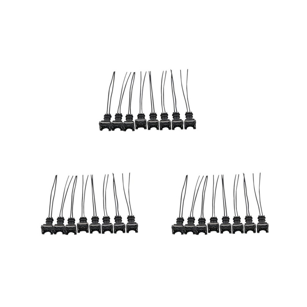 24Pcs Fuel Injector Connector Wiring Plugs Clips For Ev1 Obd1 Pigtail Cut & Splice Black 4711262761474