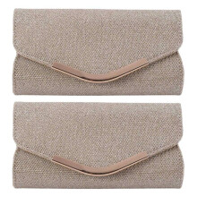 2X Handtaschen Frauen Taschen Taschen für Frauen Mode Damen Upscale Abend Party Kleine Handtasche Bankett Geldbörse Handtasche (Golden)