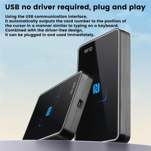 125kHz ID Card Reader, USB Interface Driverless Card Swiping Device, HID Access Control Card Issuer 1