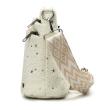 Women Shoulder Bag With Star Print and Wear Resistant-Beige