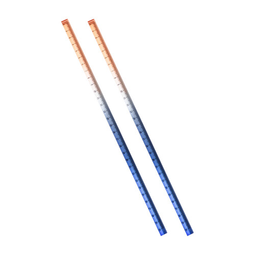 2Pcs Colorful Ruler Acrylic Ruler Straight-Gradient Royal Blue