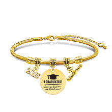Trendy polsband roestvrij staal afstudeerarmband 2026-06 Goud