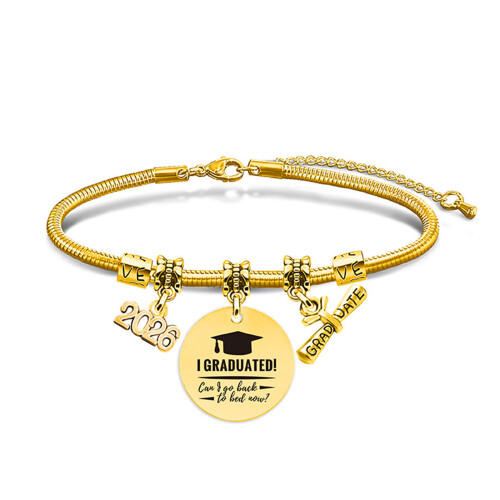 Versatile Stainless Steel Handmade Wrist Bangle-06 Gold