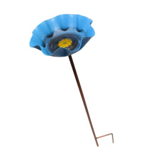 Elegant Outdoor Flower Design Bird Feeder And Bath-peaco blue