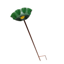 Iron Garden Stake Bird Bath Feeder Watering Station-Army Green