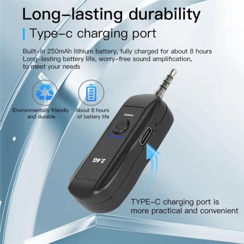 Set di Microfoni Lavalier Wireless da 2,4 GHz per Insegnanti, Guide Turistiche e Relatori 2