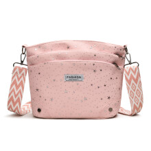 Umhängetasche mit Sternenmuster, mehrere Taschen und-Rosa