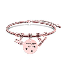 Geometrische slangenketting armband polsband-07 roségoud