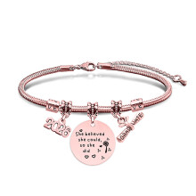 Geometrische slangenketting armband polsband-16 roségoud