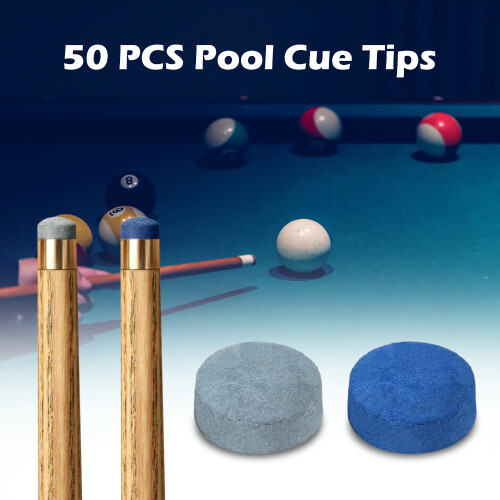 50x Billiard Cue Tips 9-13mm Leather Pool Set 1