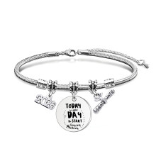 Adjustable 316L Steel Adjustable Snake Bracelet With-08 Silver