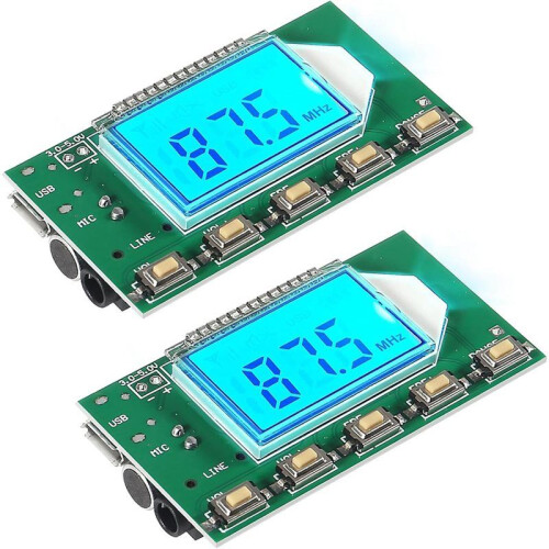 Digital FM Transmitter Module Stereo Wireless Microphone Board Frequency Modulation with LCD Display /USB/Mic Input 1