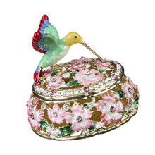 Elegante Kolibri-Schmuckschatulle, handgefertigt,-Rosa