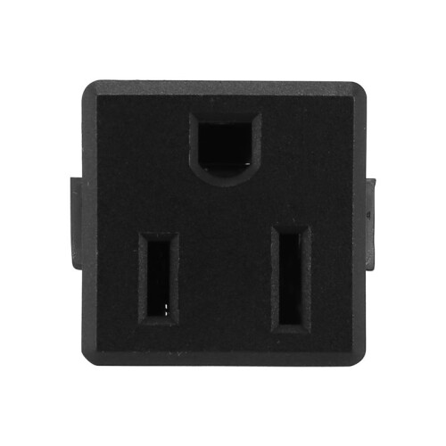AC 125V 15A Panel Mount US Outlet Power Socket Black