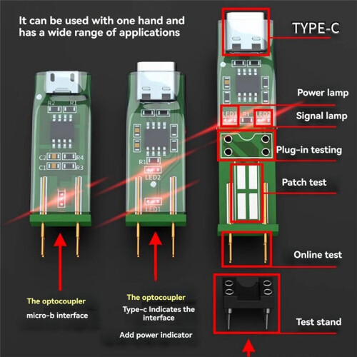 2pcs 5.0 Optocoupler Test Instrument Online Detection Tools for Electronic Repair Special for Optocoupler Test Repair 1
