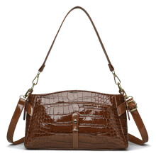 Elegant Small Square Purse Fashion PU Leather Handbag-brown