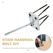 2 Set di Elementi di Fissaggio per Montanti Newel, Kit di Montaggio per Corrimano In Legno, Funziona su Pavimenti Finiti e Scale