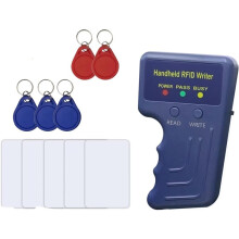 ID-Kloner, Handheld-RFID-Schreibgerät-Kit 125 KHz Proximity ID und AWID- und HID-Duplikator + 5 Weiße Karten + 5 Beschreibbare Schlüsselanhänger