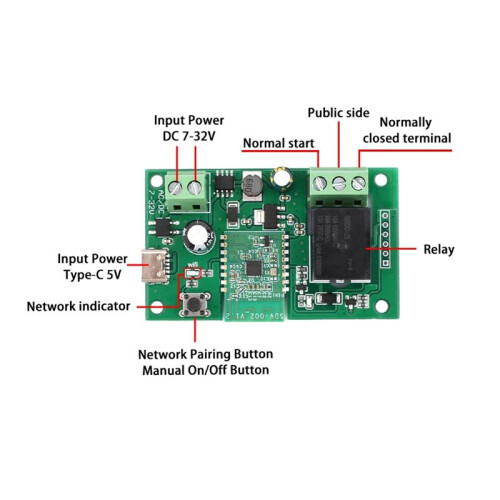 Ewelink  /7-32V DIY Single Channel  WIFI Inching Self-Locking Wireless  Home Relay  Module 2