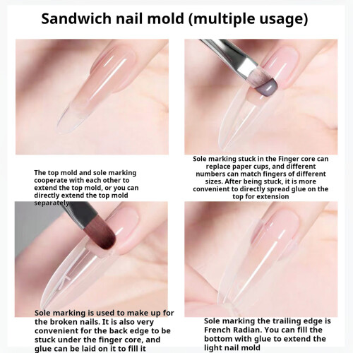 Packung mit 240 Stück Sandwich-Nagel-Doppelformen-langes Trapez 2