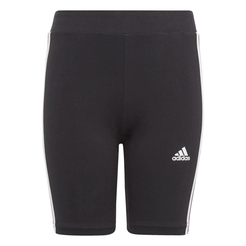 Adidas (13-14 Years, Black/White) Girls Essential Breathable Biker Shorts