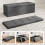 MCC Foldable Storage Ottoman Bench with Lid, Extra Large Storage Chest Footstool Space Saving Seating & Storage Solution, 110 × 38 × 38 cm, BLUE 5