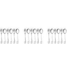 9X Couverts de Sécurité pour Enfants En Acier Inoxydable Ours Cuillère et Fourchette pour Enfants Ensemble de Couverts En Métal pour Tout-Petits