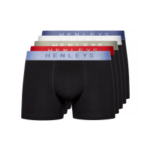 (XXL, Black) Henleys Mens Blackiris Boxer Shorts (Pack of 5)