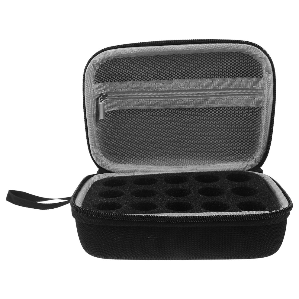 Happyyami Black 15Slot Insulin Storage Case Eva Fabric Travel Cooler For Vials