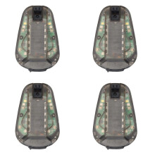 4X Casque Survie Gyrophare Lumière Stroboscopique pour Casque Sécurité de Survie Lampe de Poche IR Signal Lumineux Étanche avec Magic Tape D
