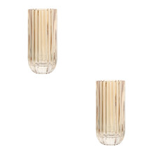 2Pcs Transparent Chocolate Hydroponic Glass Vase Elegant Desktop Decor