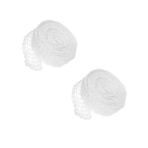 2Rolls White Elastic Meat Netting Roll Polyester Cooking Mesh for Meat