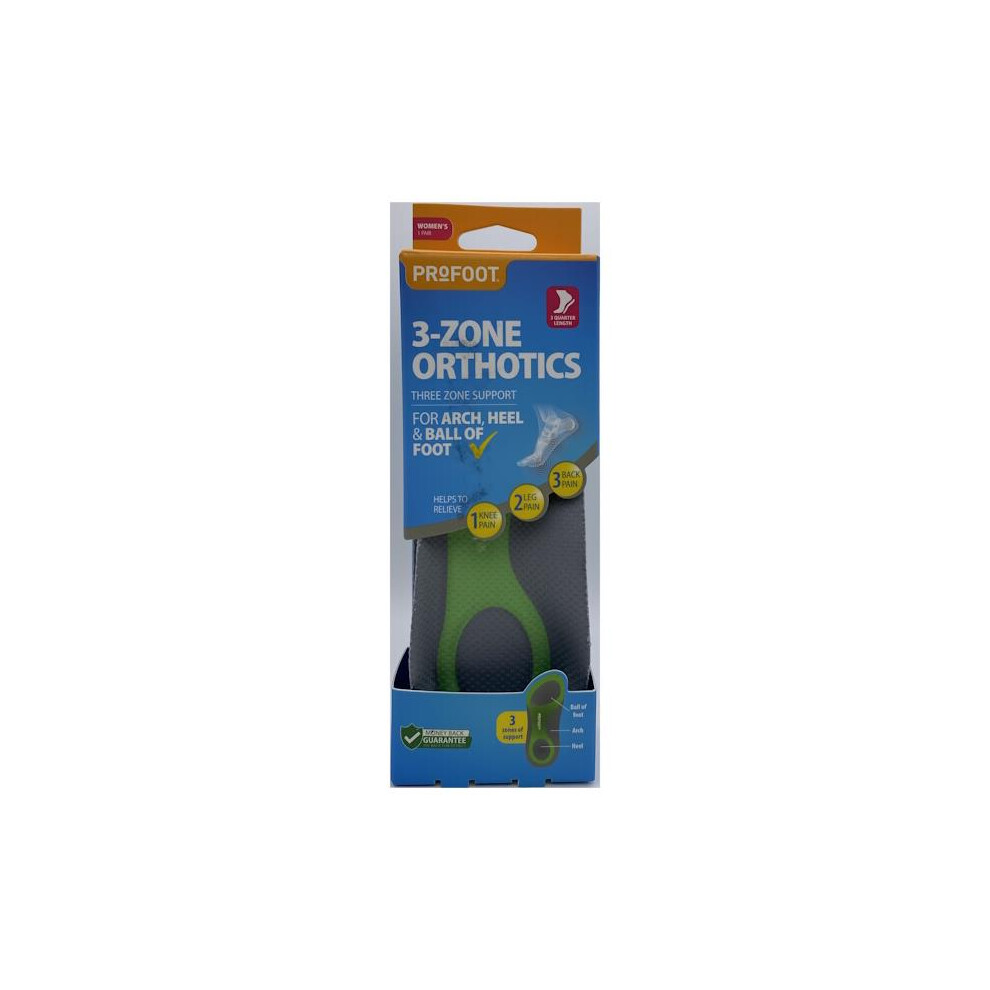 Profoot 3 X 3-Zone Orthotics Women's 1 Pair