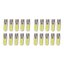 20 Unids T10 W5W Cob LED Auto Car Interior Cuña Lado del Estacionamiento Bombilla Lámpara de Luz de Techo