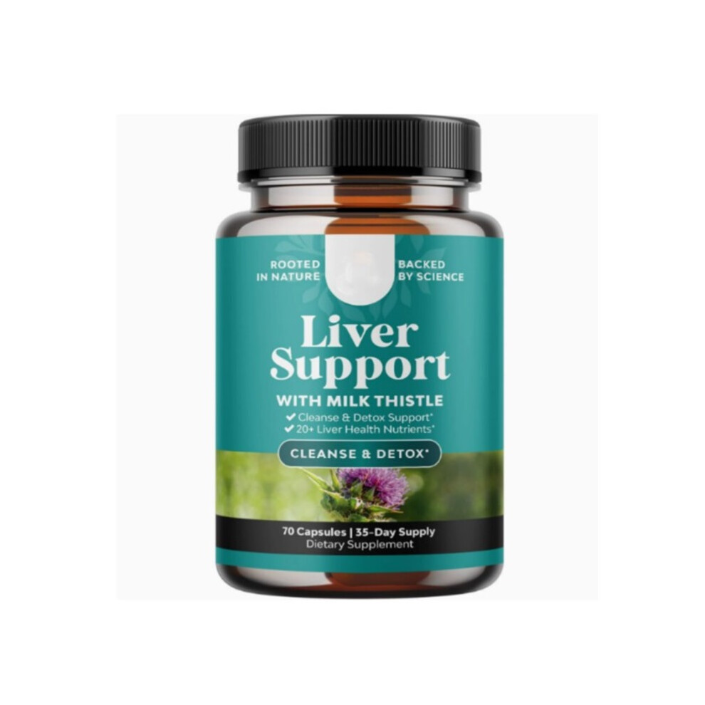 (2PCS) Milk Thistle Supplement for Digestion Immune Health Ginger Root, Choline & Dandelion Root - Herbal Liver Support with Silymarin, 70 Counts