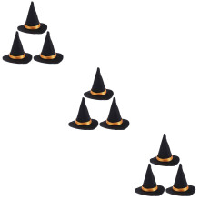 9Pcs Halloween Mini Witch Hats Black Felt Party Favors