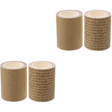 4Rollen Vintage Kraft Papier Tape Set Voor DIY Scrapbooking Kleurrijk