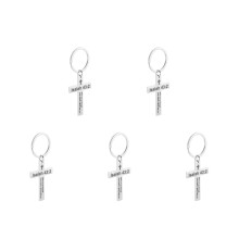5St Duurzame Kruis Sleutelhanger Met Gravure Vrouwen