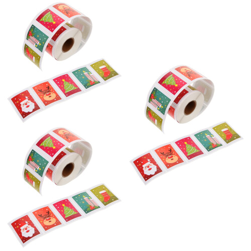 3Rollen Multifunctionele Kerststickers Cadeaulabels Voor Geschenkdozen